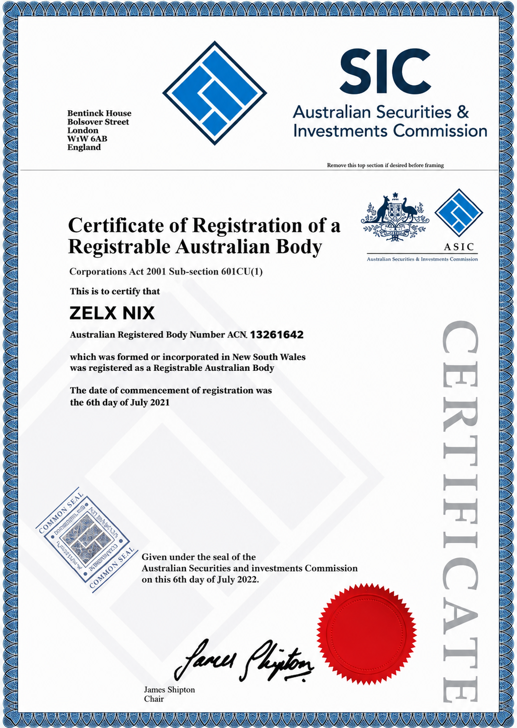 Certificate 1